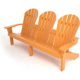 Jayhawk Plastics PB ADGISCED Frog Furnishings Recycled Plastic Grand Isle 3-Seat Adirondack Chair, Cedar image.