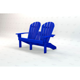 Recycled Plastic Riviera 2-Seat Adirondack Chair, Blue view 2