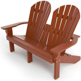 Recycled Plastic Riviera 2-Seat Adirondack Chair, Brown view 2