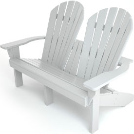 Jayhawk Plastics PB ADRIVWHI Frog Furnishings Recycled Plastic Riviera 2-Seat Adirondack Chair, White image.