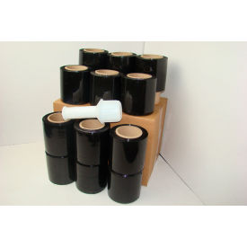 Banding Mini Stretch Wrap, Cast, 80 Gauge, 5"W x 1000'L, Black Opaque view 2