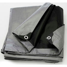 Heavy Duty Tarp 14x14 Weave, 16' x 20' Silver/Black view 2