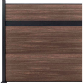 Estate 6'W x 6'H King Cedar Aluminum/Composite Horizontal Fence Adder Section - SURFACE MOUNT Estate 6'W x 6'H King Cedar Aluminum/Composite Horizontal Fence Adder Section - SURFACE MOUNT
