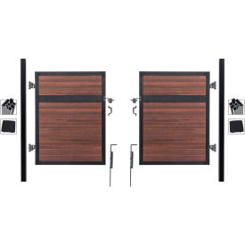 Estate 10'W x 6'H Black Rose Aluminum/Composite Adjustable Fence Double Gate Kit -IN GROUND ONLY
