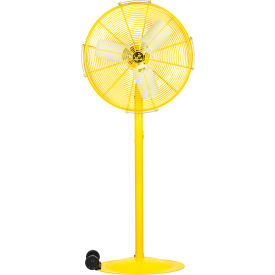 HUNTER FAN CO. (JAN FAN DIV) JF-MAC20-DCS Jan Fan® 20" Pedestal Fan w/ Wheel Kit & Drop Cord Switch, 2 Speed, Yellow image.
