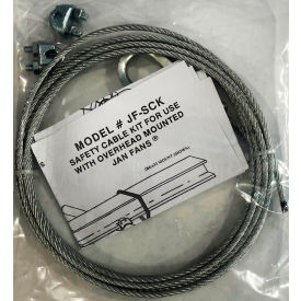 HUNTER FAN CO. (JAN FAN DIV) JF-SCK Jan Fan® 12 Of 1/8" Dia. Safety Cable With Clamps, Silver image.