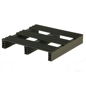 Jifram Extrusions, Inc. 5000180 JiFram Rackable & Stackable Open Deck Pallet, Plastic, 2-Way, 24"x24", 1500 Lb Static Cap, Black image.
