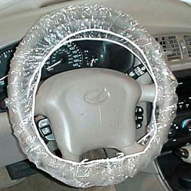 John Dow Industries SWC-5 JohnDow Plastic Steering Wheel Covers, Clear - 500 Covers/Case - SWC-5 image.