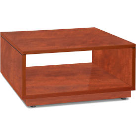 JMJS INC PL9997CH OfficeSource Laminate Collection Pedestal Tables Cube Table, 29"Wx29"Dx15-1/2"H, Cherry image.