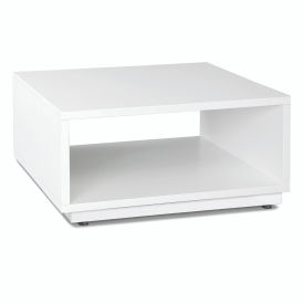 JMJS INC PL9997WH OfficeSource Laminate Collection Pedestal Tables Cube Table, 29"Wx29"Dx15-1/2"H, White image.