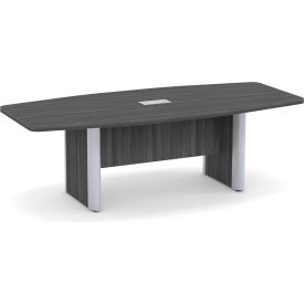JMJS INC PLELP236CG OfficeSource Boat Shaped Conference Table w/ Elliptical Base, 95"Wx44"Dx29-1/2"H, Coastal Gray image.