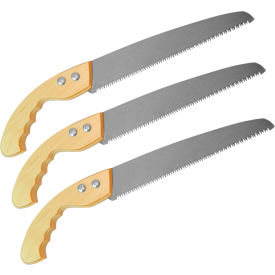 JAMESON LLC HS-11TE-SW-3PK Jameson Tools Tri-Cut Straight Blade Hand Pruning Saw, Wood Handle, 11", 3-Pack image.