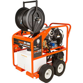 General Wire JM-3080-A Gas Water Jet Drain/Sewer Cleaning Machine w/250'x3/8"" Hose & 4 Pc Nozzle Set