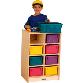 Jonti-Craft® 8 Tray Mobile Cubbie w/Colored Trays 20""W x 15""D x 29-1/2""H Birch Plywood