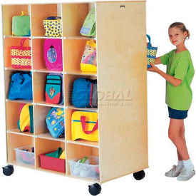 Jonti-Craft® 30 Compartment Double-Sided Mobile Big Twin 30 48""W x 27""D x 65""H Birch Plywood