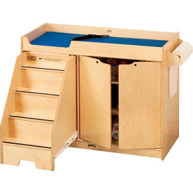 Jonti-Craft Inc 5131JC Jonti-Craft® Changing Table with 3 Shelved Cabinet and Left Side Stairs image.