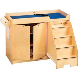 Jonti-Craft Inc 5137JC Jonti-Craft® Changing Table with 3 Shelved Cabinet and Right Side Stairs image.