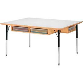 Jonti-Craft Inc 55224JC Jonti-Craft® Table With Storage For Six - 15" - 24" Ht - With Colored Paper-Trays image.