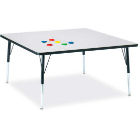 Jonti-Craft Inc 6418JCA180 Berries® Square Activity Table, 48"W x 48"L x 24-31"H, Classic Gray image.