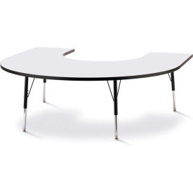 Jonti-Craft Inc 6445JCA180 Berries® Horseshoe Activity Table, 60"W x 66"L x 24" To 31"H, Classic Gray image.