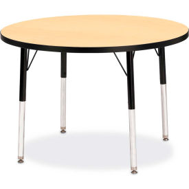 Jonti-Craft Inc 6488JCA011 Berries® Round Activity Table, 36"W x 36"L x 24-31"H, Classic Maple image.