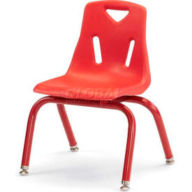 Jonti-Craft Inc 8120JC6008 Jonti-Craft® Berries® Plastic Chair with Powder Coated Legs - 10" Ht - Set of 6 - Red image.