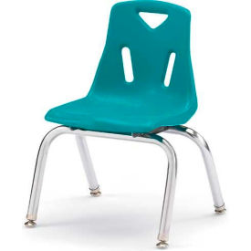 Jonti-Craft Inc 8140JC1005 Jonti-Craft® Berries® Plastic Chair with Chrome-Plated Legs - 10" Ht - Teal image.