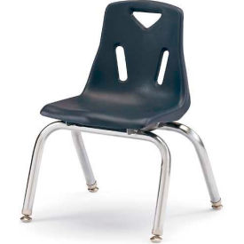 Jonti-Craft Inc 8140JC1112 Jonti-Craft® Berries® Plastic Chair with Chrome-Plated Legs - 10" Ht - Navy image.