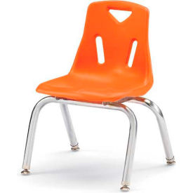 Jonti-Craft Inc 8140JC1114 Jonti-Craft® Berries® Plastic Chair with Chrome-Plated Legs - 10" Ht - Orange image.