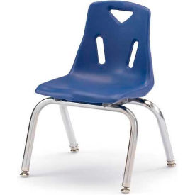 Jonti-Craft Inc 8140JC6003 Jonti-Craft® Berries® Plastic Chair with Chrome-Plated Legs - 10" Ht - Set of 6 - Blue image.