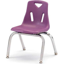 Jonti-Craft Inc 8140JC6004 Jonti-Craft® Berries® Plastic Chair with Chrome-Plated Legs - 10" Ht - Set of 6 - Purple image.