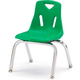 Jonti-Craft Inc 8140JC6119 Jonti-Craft® Berries® Plastic Chair with Chrome-Plated Legs - 10" Ht - Set of 6 - Green image.