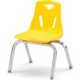 Jonti-Craft Inc 8142JC1007 Jonti-Craft® Berries® Plastic Chair with Chrome-Plated Legs - 12" Ht - Yellow image.