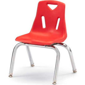 Jonti-Craft Inc 8142JC1008 Jonti-Craft® Berries® Plastic Chair with Chrome-Plated Legs - 12" Ht - Red image.