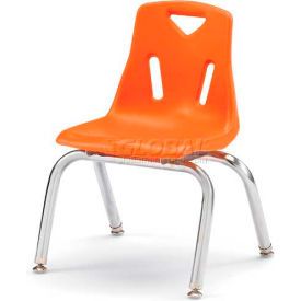 Jonti-Craft Inc 8142JC1114 Jonti-Craft® Berries® Plastic Chair with Chrome-Plated Legs - 12" Ht - Orange image.