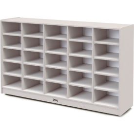 Jonti-Craft® 25 Tub Mobile Cubbie w/o Tubs 60"W x 15"D x 35-1/2"H Gray Laminate Black Edge