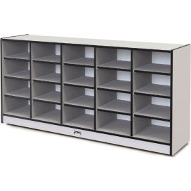 Jonti-Craft® 20 Tub Mobile Cubbie w/o Tubs 60"W x 15"D x 29-1/2"H Gray Laminate Black Edge
