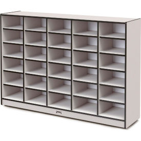 Jonti-Craft® 30 Tub Mobile Cubbie w/o Tubs 60"W x 15"D x 42"H Gray Laminate Black Edge
