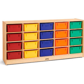 Jonti-Craft® 20 Tub Mobile Cubbie w/Colored Tubs 60"W x 15"D x 29-1/2"H Birch Plywood