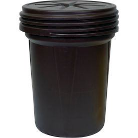 Eagle® Lab Pack Open Head Poly Drum Screw On Lid 30 Gallon Capacity Brown