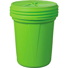 Eagle® Lab Pack Open Head Poly Drum Screw On Lid 30 Gallon Capacity Lime Green