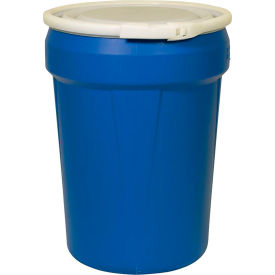 Eagle® Lab Pack Open Head Poly Drum Plastic Lever Lock 30 Gallon Capacity Blue