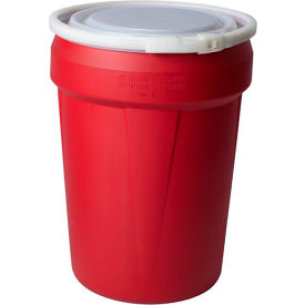 Eagle® Lab Pack Open Head Poly Drum Plastic Lever Lock 30 Gallon Capacity Red