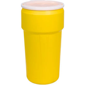 Eagle® Lab Pack Open Head Poly Drum Plastic Lever Lock 20 Gallon Cap. 15-3/4"" Dia. Yellow