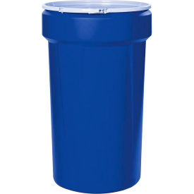 Eagle® Lab Pack Open Head Poly Drum Metal Lever Lock 55 Gallon Capacity Blue