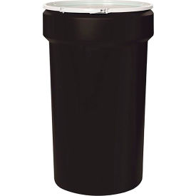 Eagle® Lab Pack Open Head Poly Drum Metal Lever Lock 55 Gallon Capacity 23-3/4"" Dia. Black