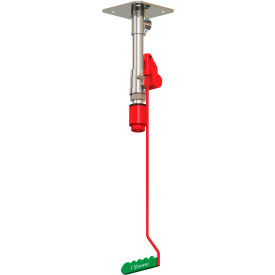 Justrite Safety Group 23GSV Hughes® Drench Shower, Ceiling Mount, Stainless Steel Pipe, Nylon Showerhead image.