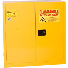 Eagle® Flammable Liquid Cabinet Self Close 30 Gallon Capacity 43"W x 18"D x 44"H Yellow 