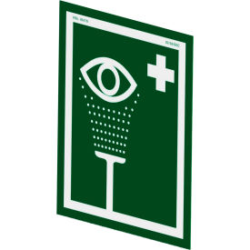 Justrite Safety Group E-SIGN Hughes® Universal Eye & Face Wash Sign For Wall Mounting, PVC, 10"W x 12"H image.