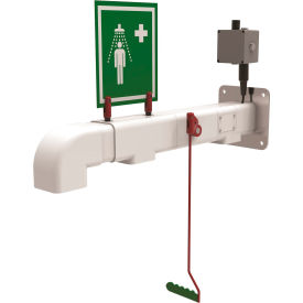Justrite Safety Group H2G-1H Hughes® Drench Shower, Wall Mount, Galvanized Pipe, Nylon 6 Showerhead, 20 GPM, 120V image.